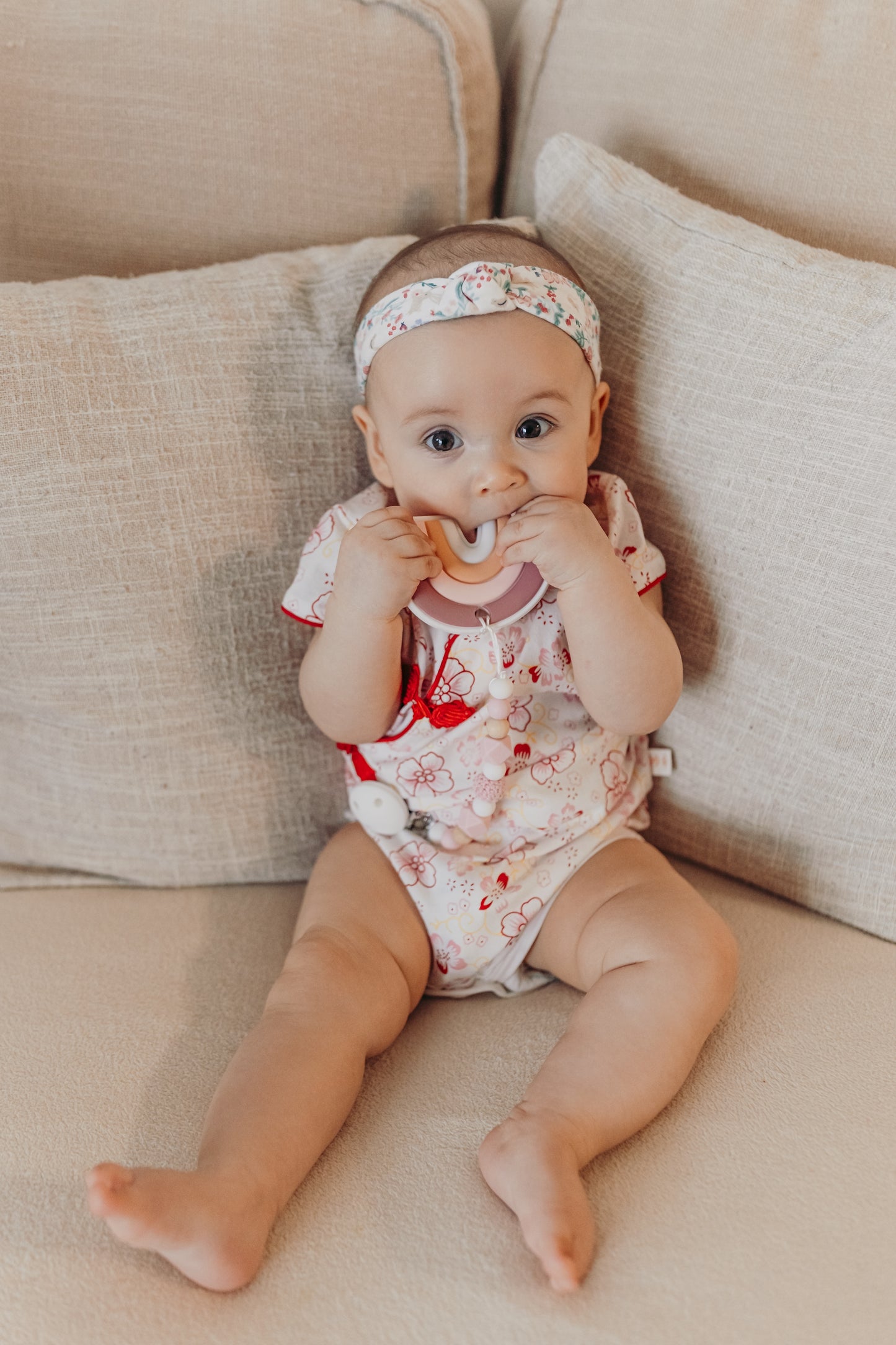 Red Flowers Cheongsam bodysuit